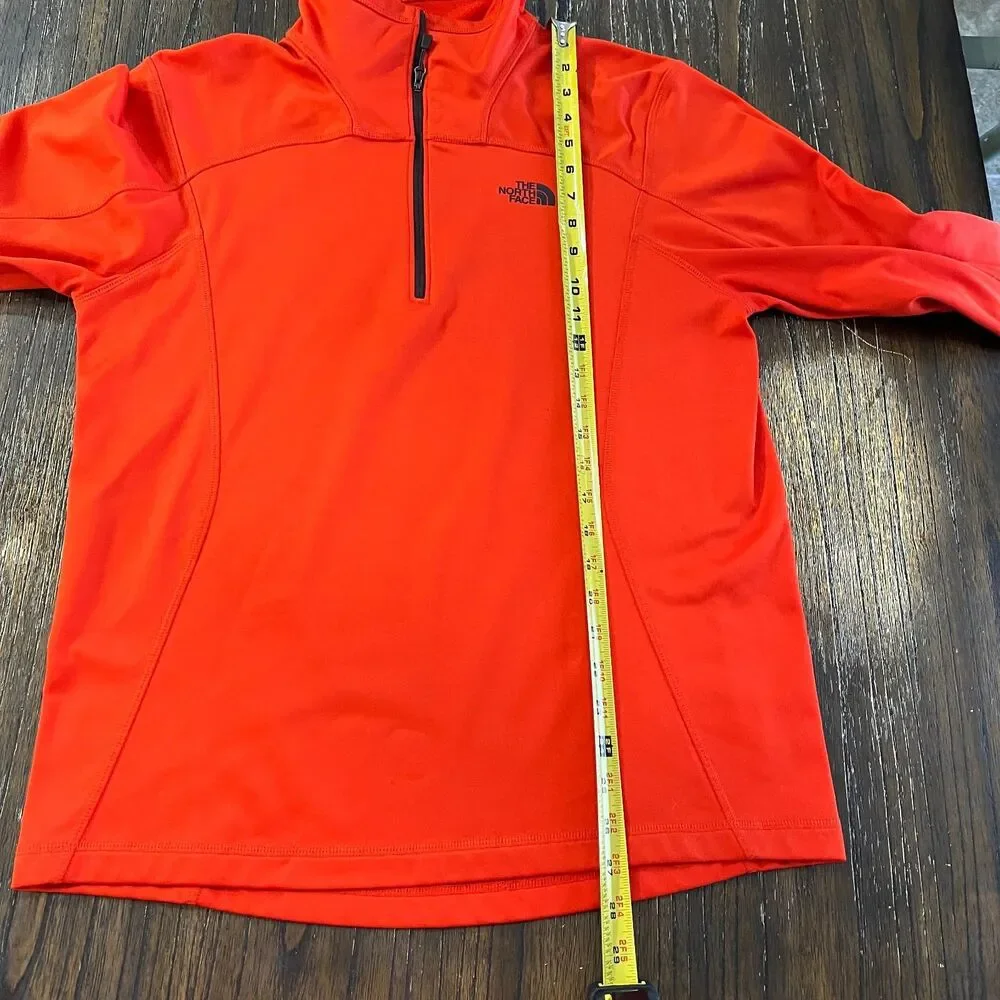 The North Face Men's Orange Quarter Zip Pullover Fleece Jacket – Size M